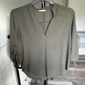 Long sleeve blouse, olive green, M, LUSH